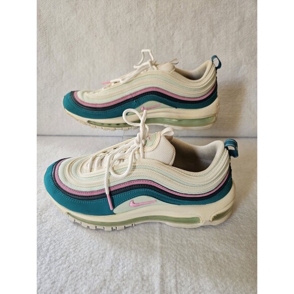 Nike Air Max 97 CJ0569-100 Women’s Size 10 White Teal Pink Beige Running Shoes - Picture 1 of 8